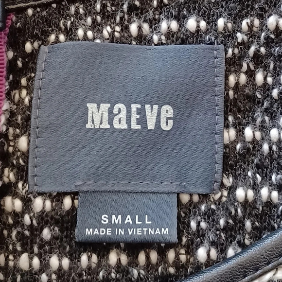 Maeve Anthropologie Sweater Dress Black White Boucle Knit Pockets Tweed Indie S - Picture 7 of 8